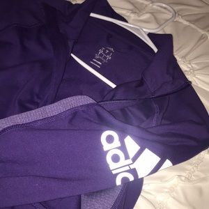 Purple adidas zip up athletic jacket